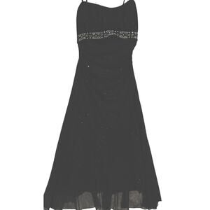 Ruby Rox Black Babydoll Ruched Dress, Sz S Y2K, Fairy Coquette‎ Milkmaid formal